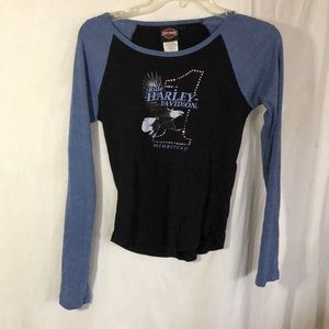 Harley Davidson long sleeve baseball T-shirt